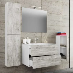 Wohnen Modernes Badezimmer in Betonoptik - Salvadore (vierteilig)