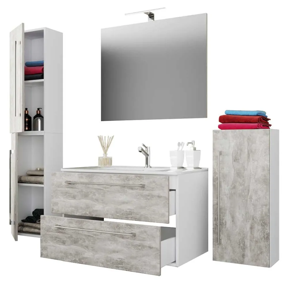 Wohnen Modernes Badezimmer in Betonoptik - Salvadore (vierteilig)