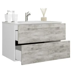 Wohnen Modernes Badezimmer in Betonoptik - Salvadore (vierteilig)