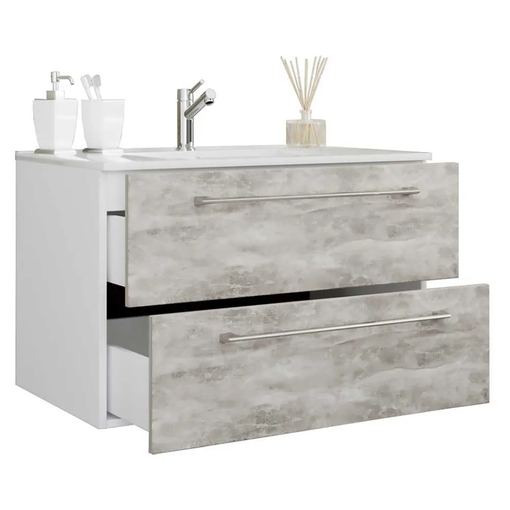 Wohnen Modernes Badezimmer in Betonoptik - Salvadore (vierteilig)