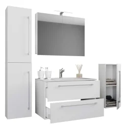 Wohnen Modernes Badezimmer in Weiß - Ipsum (vierteilig)