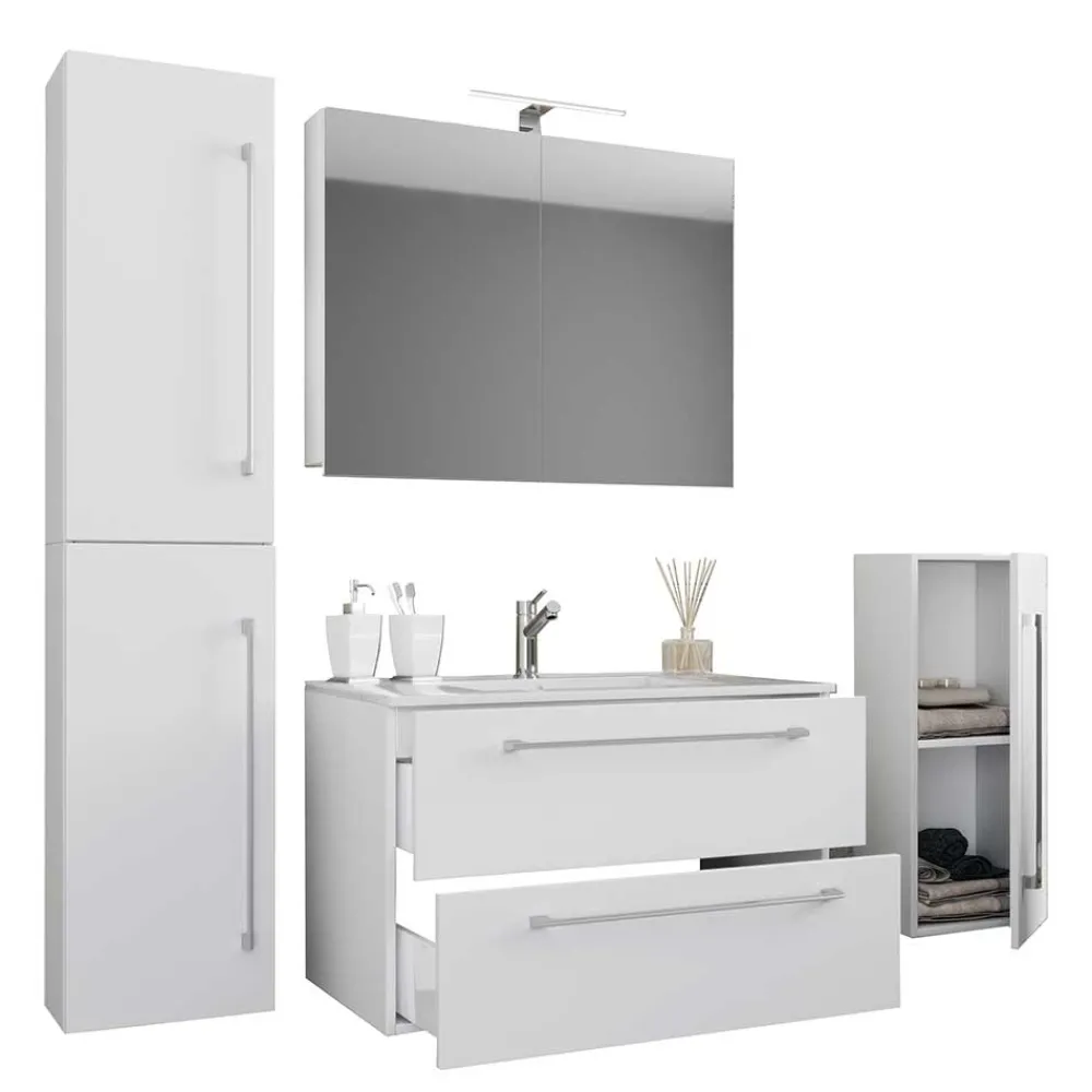 Wohnen Modernes Badezimmer in Weiß - Ipsum (vierteilig)