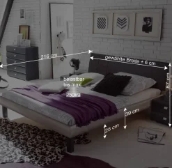 Wohnen Betten|Betten*Modernes Bett Concista in Beton-Optik