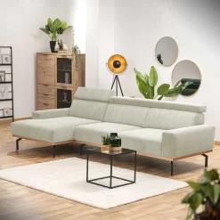 Wohnen Sofas|Sofa*Modernes Ecksofa in Creme Cordbezug - Caldizza