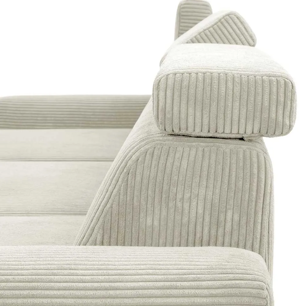 Wohnen Sofas|Sofa*Modernes Ecksofa in Creme Cordbezug - Caldizza