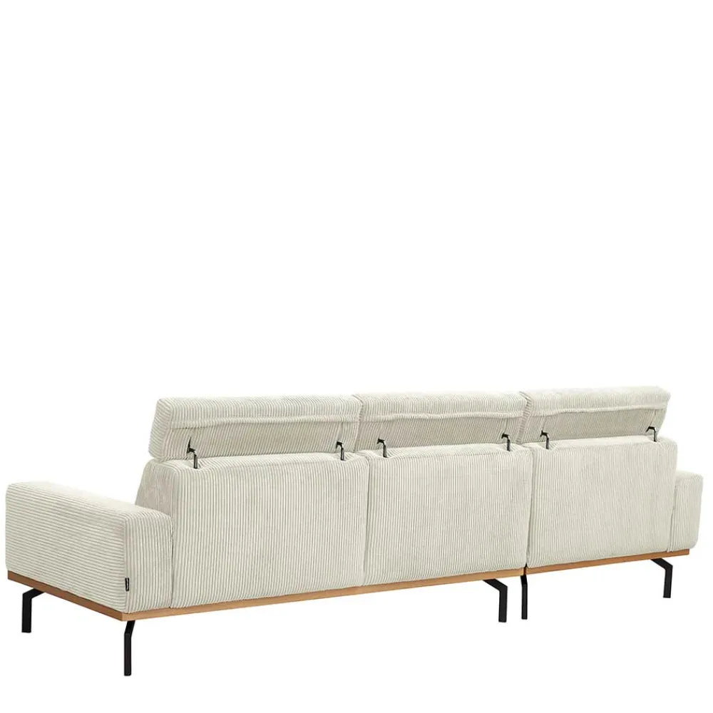 Wohnen Sofas|Sofa*Modernes Ecksofa in Creme Cordbezug - Caldizza