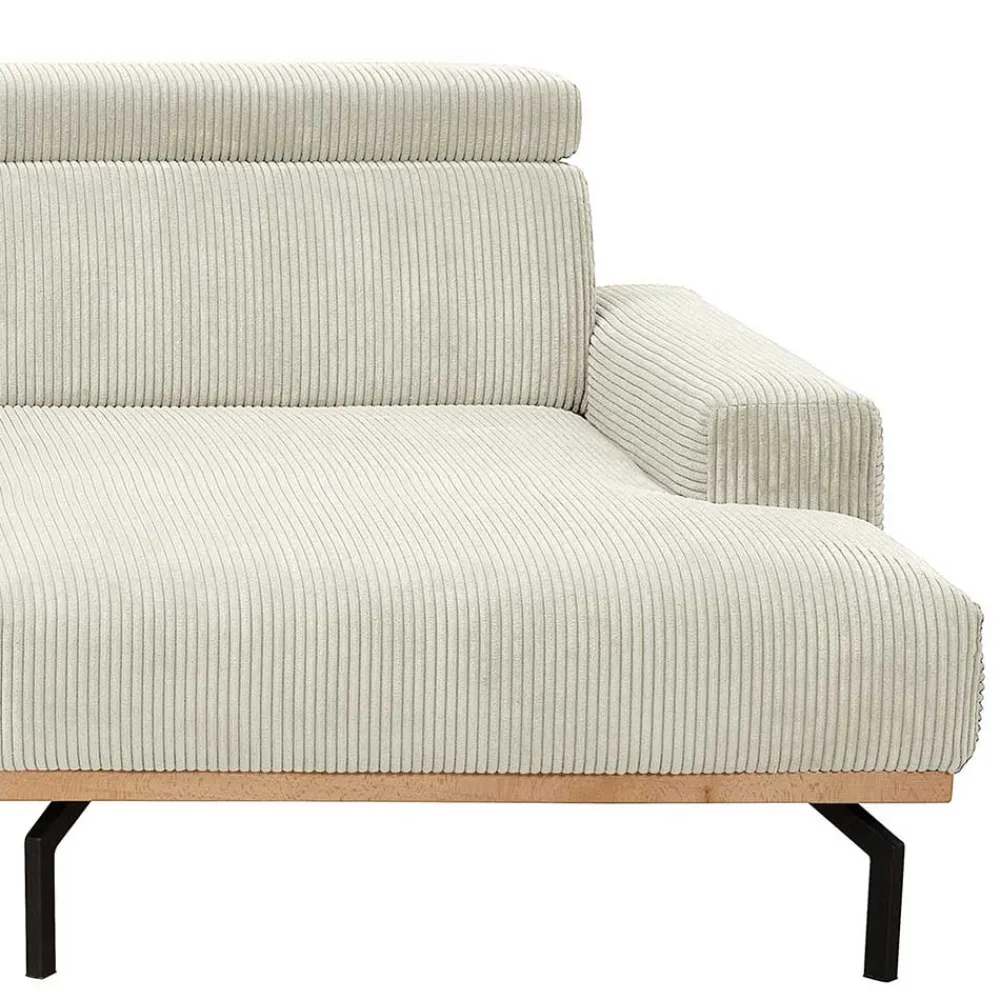 Wohnen Sofas|Sofa*Modernes Ecksofa in Creme Cordbezug - Caldizza