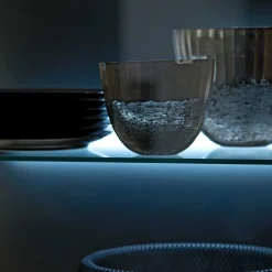 Wohnen Modernes Eiche Sideboard mit Glaseinsätzen - Assela