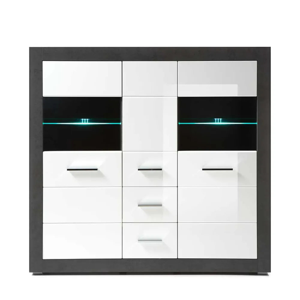 Wohnen Esszimmerschränke|Highboards*Modernes Hochglanz Highboard in Weiß - Istensa