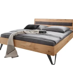 Wohnen Naturholzmöbel|Loft Möbel*Modernes Holzbett in Wildeichefarben - Dizamora