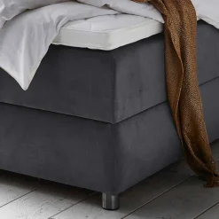Wohnen Modernes Stauraum-Boxspringbett in Anthrazit - Zavagossa
