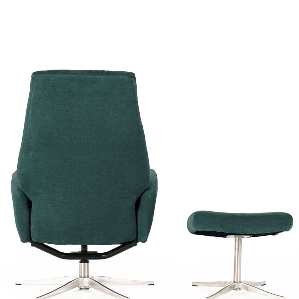 Wohnen Graue Möbel|Retro Möbel*Modernes TV Sessel Set mit Fußhocker - Trapani (zweiteilig)