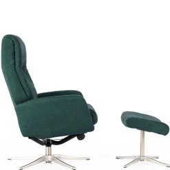 Wohnen Graue Möbel|Retro Möbel*Modernes TV Sessel Set mit Fußhocker - Trapani (zweiteilig)