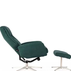 Wohnen Graue Möbel|Retro Möbel*Modernes TV Sessel Set mit Fußhocker - Trapani (zweiteilig)