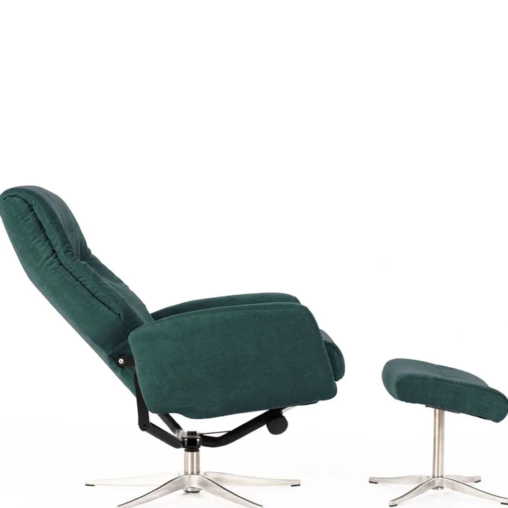 Wohnen Graue Möbel|Retro Möbel*Modernes TV Sessel Set mit Fußhocker - Trapani (zweiteilig)