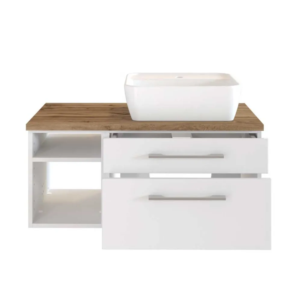 Wohnen Modernes Waschbecken mit Schrank & Regal - Enwicos