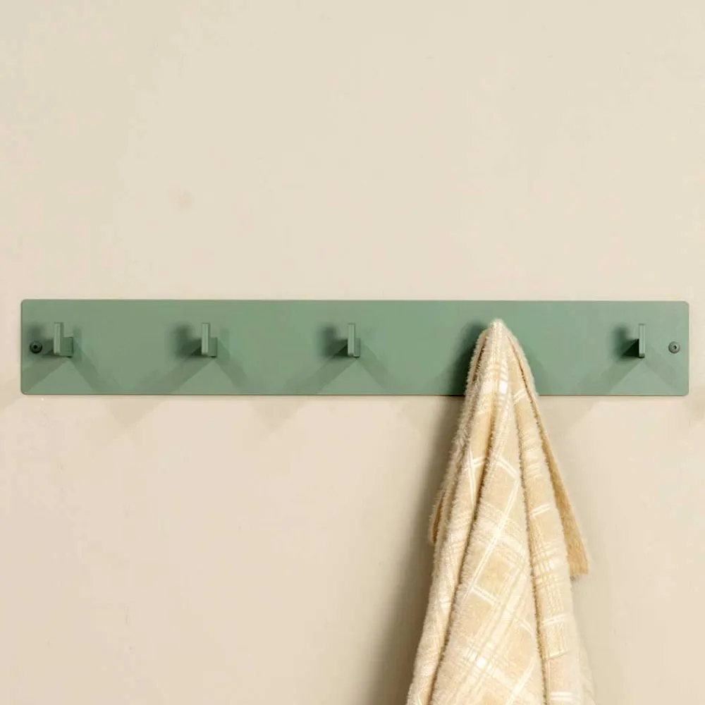 Wohnen Modern-minimalistische Wandgarderobe in Graugrün - Mecia