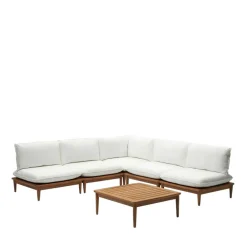 Wohnen Modul Lounge aus Teak - Palm (sechsteilig)