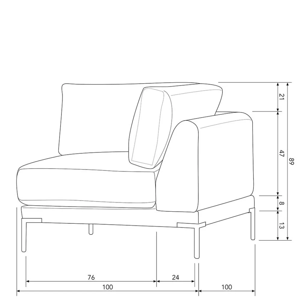 Wohnen Sofas|Sofa*Modulares Sofa Eckelement in Hellgrau - Horedion
