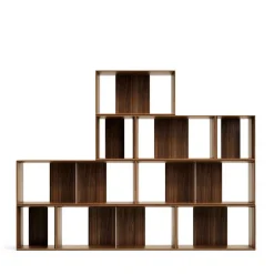 Wohnen Wohnzimmer-Regale|Wohnzimmerschränke*Modulregal in Nussbaum Furnier - Abelle (neunteilig)