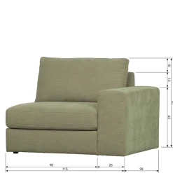 Wohnen Sofas|Sofa*Modulsofa 5 Elemente in Graugrün - Perconia