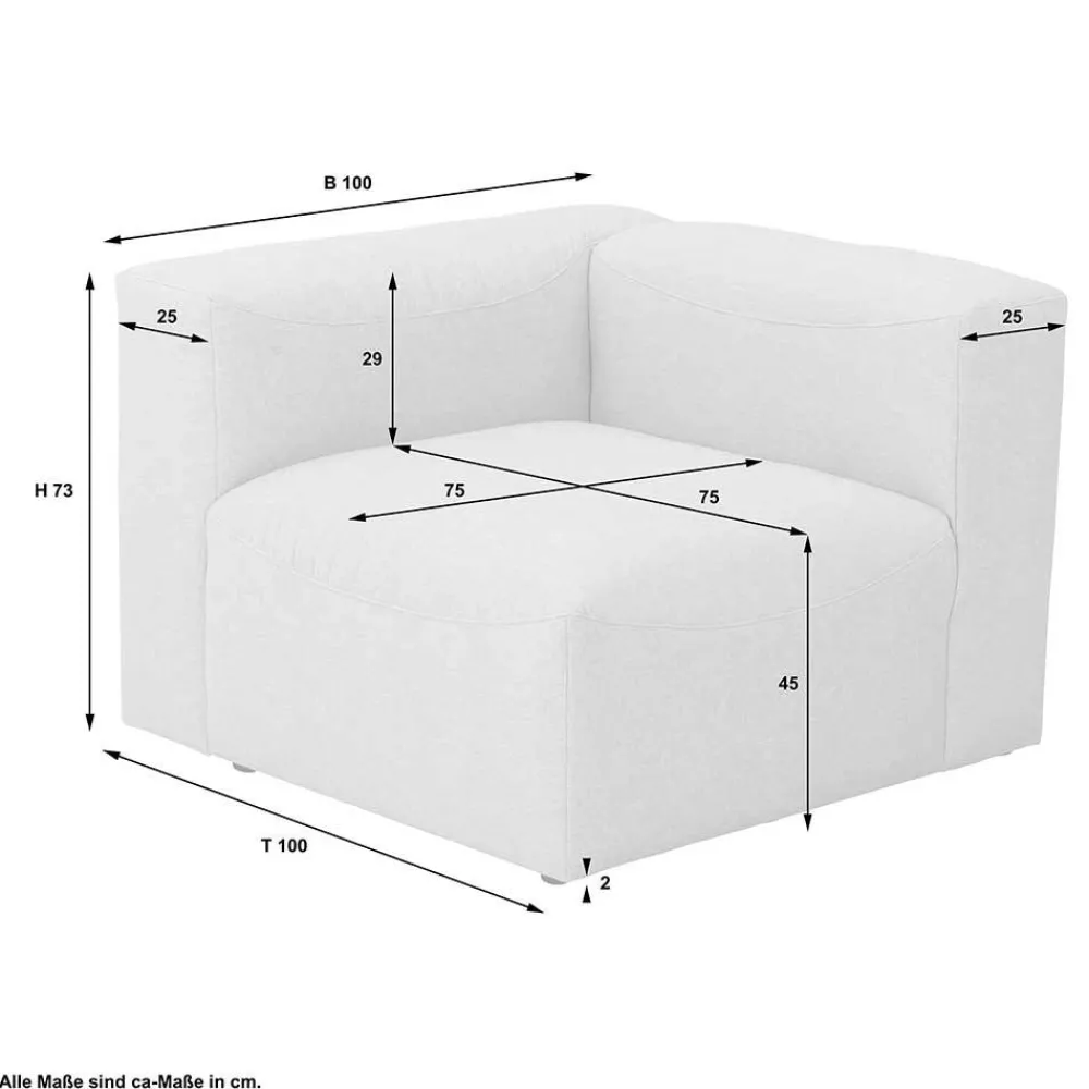 Wohnen Modulsofa Eckelement in Cremeweiß - Tembreno