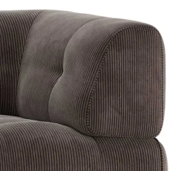 Wohnen Modulsofa Eckteil aus Cord Graubraun - Vita