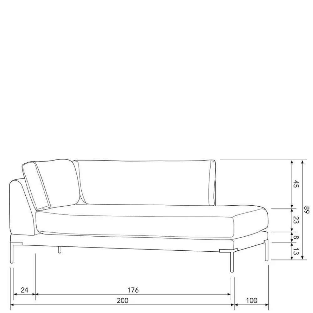 Wohnen Modulsofa Recamiere in Rost Braun - Brixx