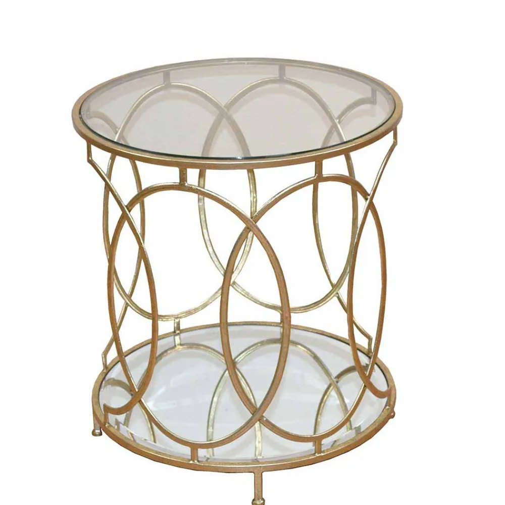 Wohnen Mondäner Beistelltisch mit Glas & Spiegel & Metall Ziamo in Goldfarben