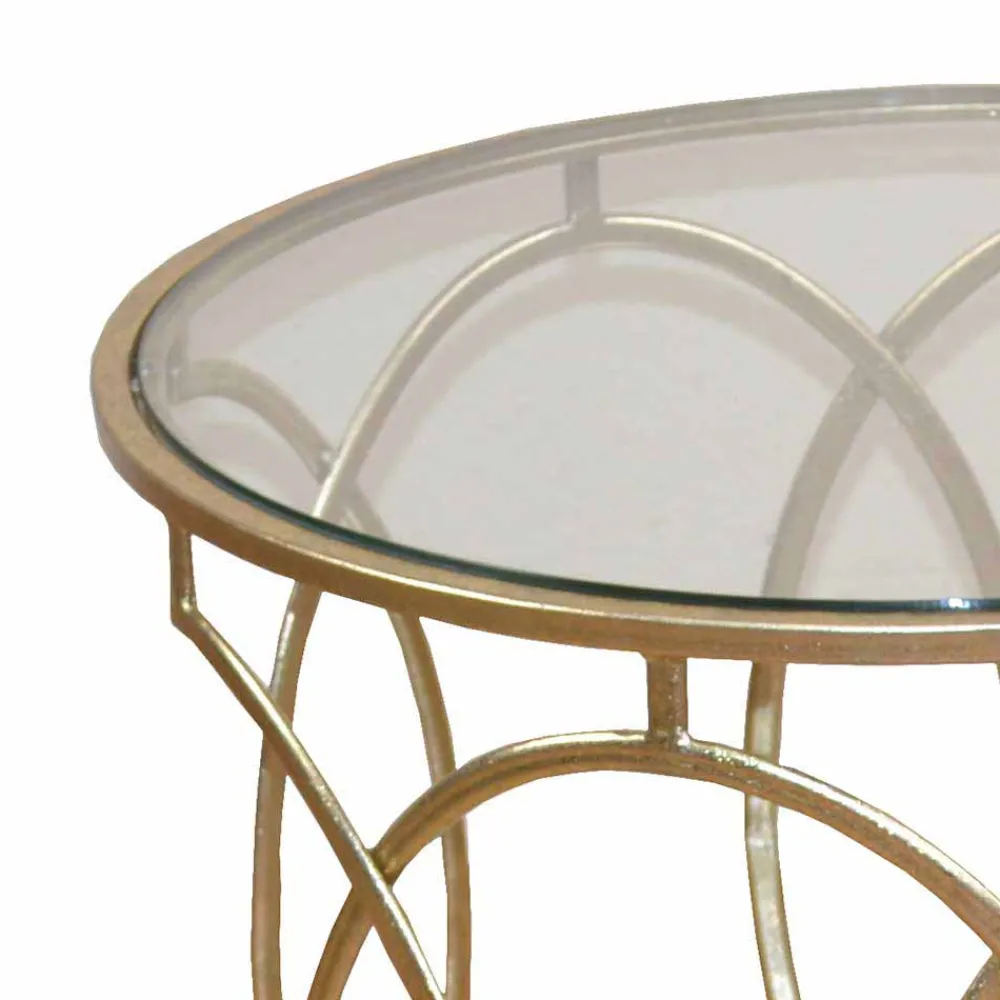 Wohnen Mondäner Beistelltisch mit Glas & Spiegel & Metall Ziamo in Goldfarben