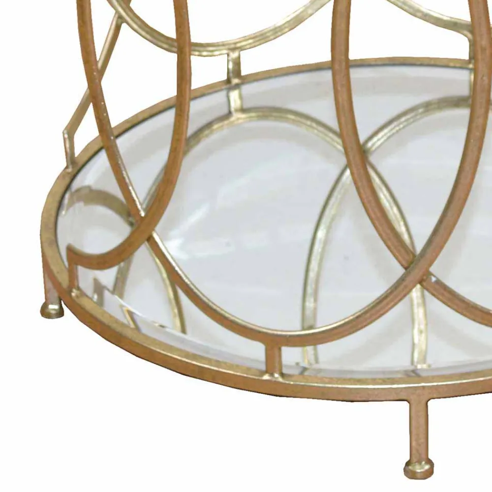 Wohnen Mondäner Beistelltisch mit Glas & Spiegel & Metall Ziamo in Goldfarben