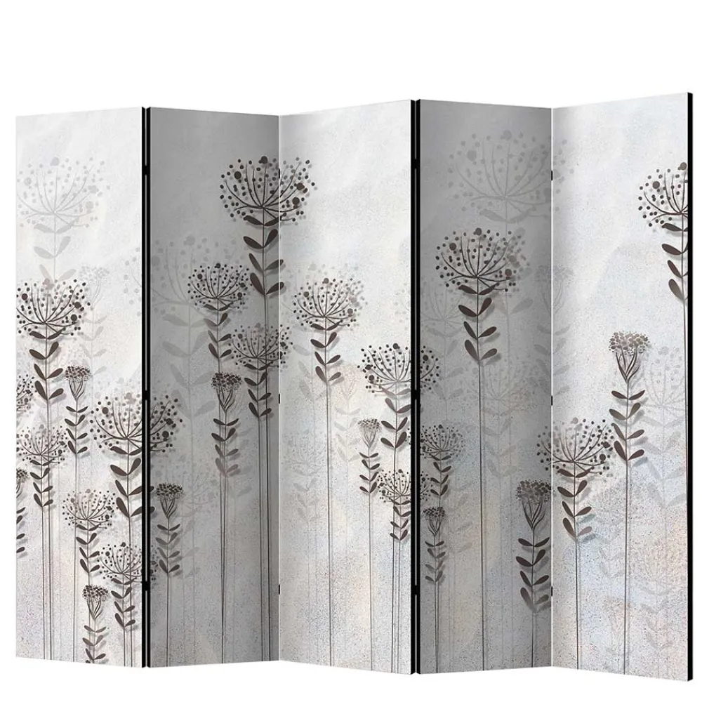 Wohnen Monochrom bedruckter Paravent mit floralem Motiv - Stepana