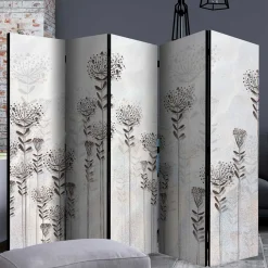 Wohnen Monochrom bedruckter Paravent mit floralem Motiv - Stepana