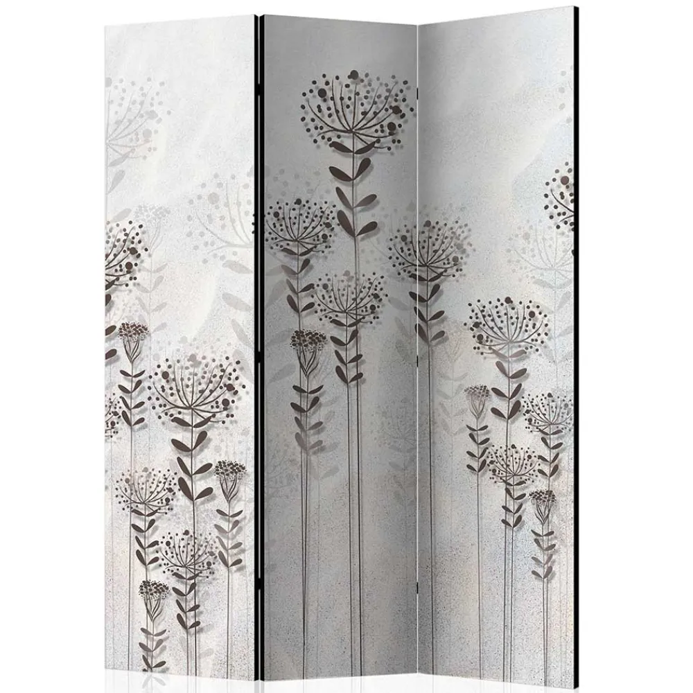 Wohnen Monochrom bedruckter Paravent mit floralem Motiv - Stepana