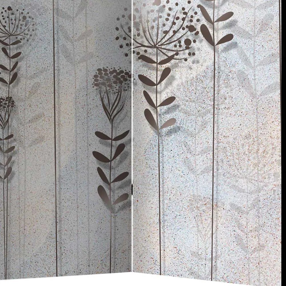 Wohnen Monochrom bedruckter Paravent mit floralem Motiv - Stepana
