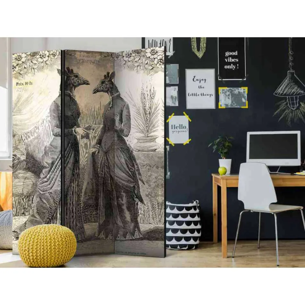 Wohnen Wohnzimmer-Regale|Paravents*Monochromer Paravent 135x172 cm - Loirena