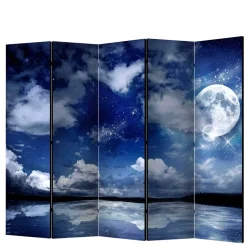 Wohnen Paravents*Motiv Paravent Nachthimmel Mond Wasser - Finanun