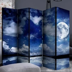 Wohnen Paravents*Motiv Paravent Nachthimmel Mond Wasser - Finanun