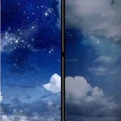 Wohnen Paravents*Motiv Paravent Nachthimmel Mond Wasser - Finanun