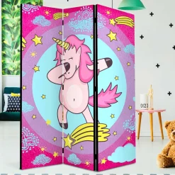 Wohnen Kinder-Paravents|Kindermöbel*Motiv Paravent Tanzendes Einhorn Dab - Loho