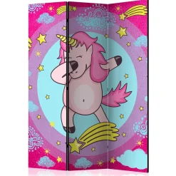 Wohnen Kinder-Paravents|Kindermöbel*Motiv Paravent Tanzendes Einhorn Dab - Loho