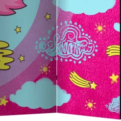 Wohnen Kinder-Paravents|Kindermöbel*Motiv Paravent Tanzendes Einhorn Dab - Loho