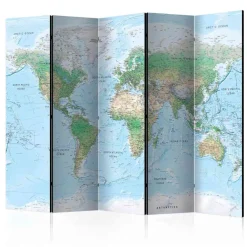 Wohnen Paravents*Motiv Sichtschutz Topographische Weltkarte - Lurymia