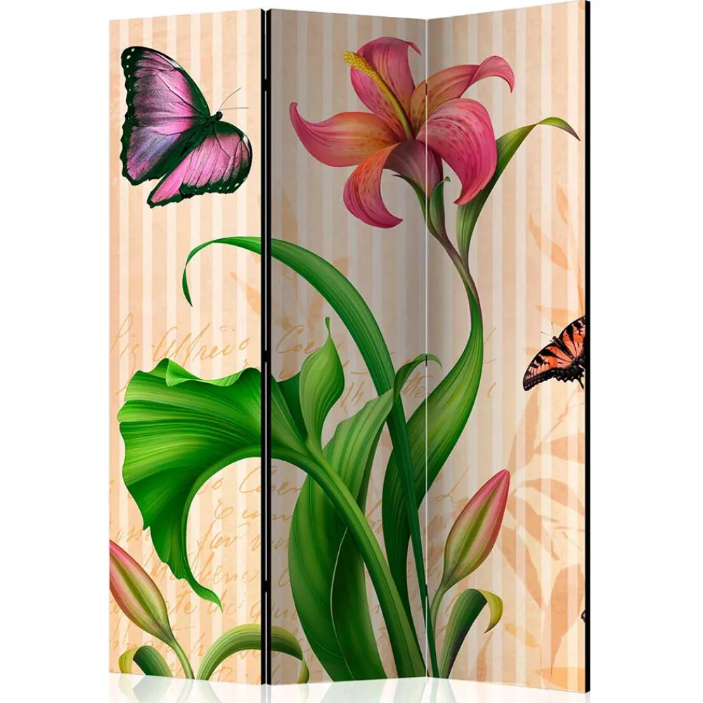 Wohnen Wohnzimmer-Regale|Paravents*Motiv Trennwand Blume & Schmetterlinge - Rovigo