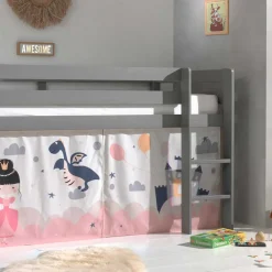 Wohnen Jugendbetten|Kinderbetten*Märchen Kinderzimmer Hochbett in Grau - Uschi