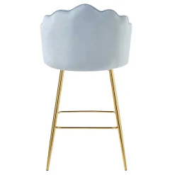 Wohnen Barhocker|Hocker*Muschel Barstühle in Hellgrau & Gold - Locceri (2er Set)