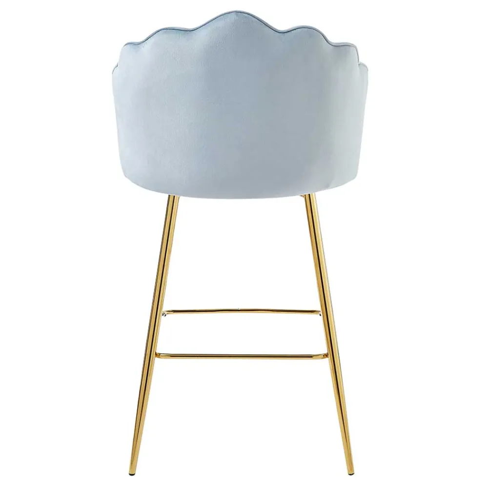 Wohnen Barhocker|Hocker*Muschel Barstühle in Hellgrau & Gold - Locceri (2er Set)