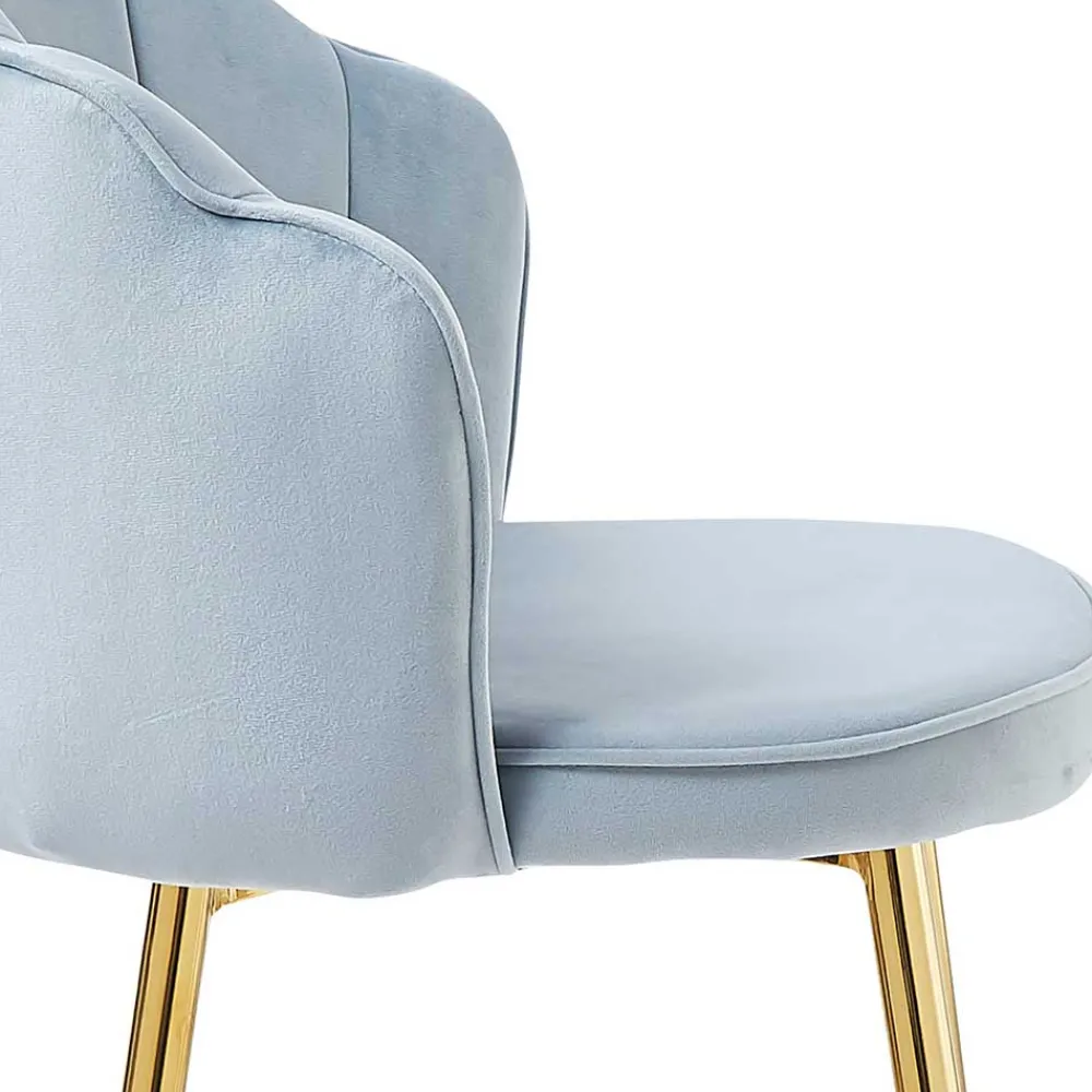 Wohnen Barhocker|Hocker*Muschel Barstühle in Hellgrau & Gold - Locceri (2er Set)