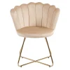 Wohnen Muschelstühle in Beige und Gold - Cagahan (2er Set)