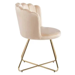 Wohnen Muschelstühle in Beige und Gold - Cagahan (2er Set)